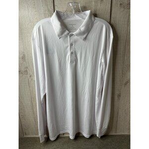 Gradual Mens Long Sleeve Polo Golf Shirt XL White Quick Drying Moisture Wicking